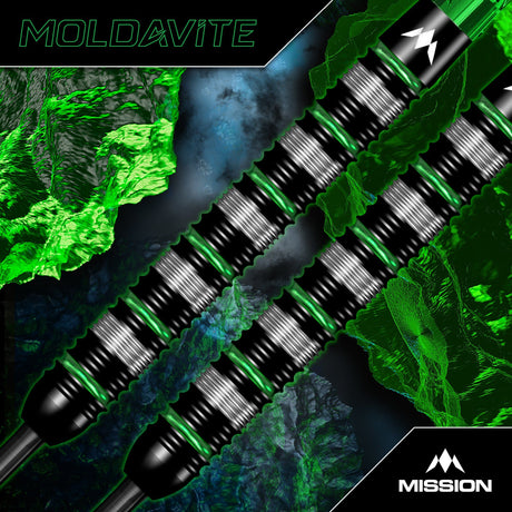 Mission Moldavite Darts - Steel Tip - 95% Tungsten - Black & Green - view 3