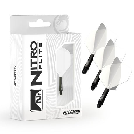 Red Dragon Nitro Flite Integrated Flight & Shaft White & Black - view 2