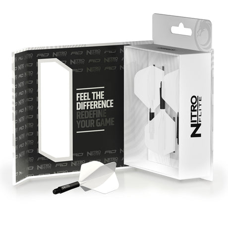 Red Dragon Nitro Flite Integrated Flight & Shaft White & Black - view 4