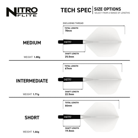 Red Dragon Nitro Flite Integrated Flight & Shaft White & Black - view 6