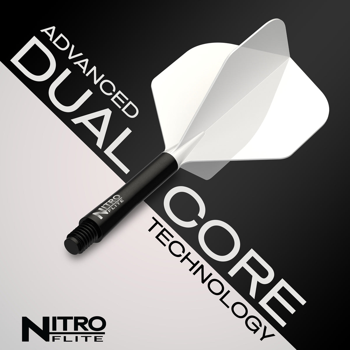 Nitro Flite Integrated Flight & Shaft White & Black No2 by Red Dragon