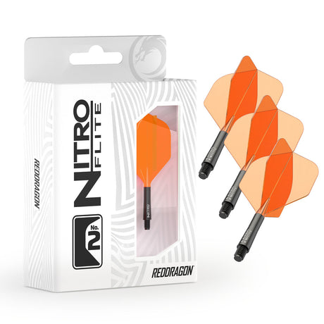 Red Dragon Nitro Flite Integrated Flight & Shaft Orange & Black - view 2