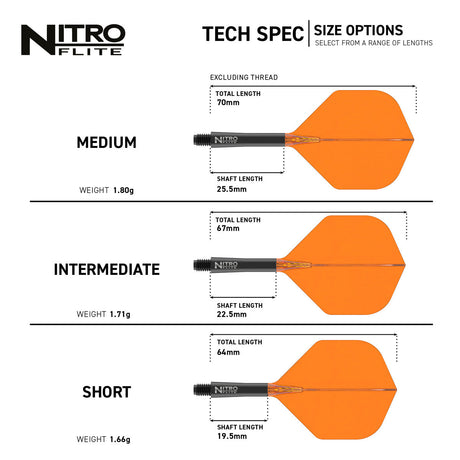 Red Dragon Nitro Flite Integrated Flight & Shaft Orange & Black - view 6
