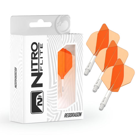 Red Dragon Nitro Flite Integrated Flight & Shaft Orange & White - view 2