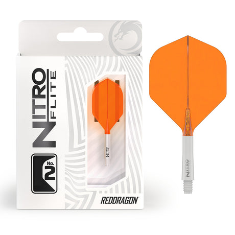 Red Dragon Nitro Flite Integrated Flight & Shaft Orange & White - view 5