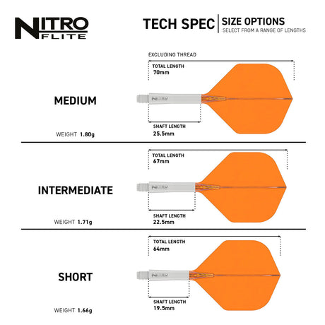 Red Dragon Nitro Flite Integrated Flight & Shaft Orange & White - view 6