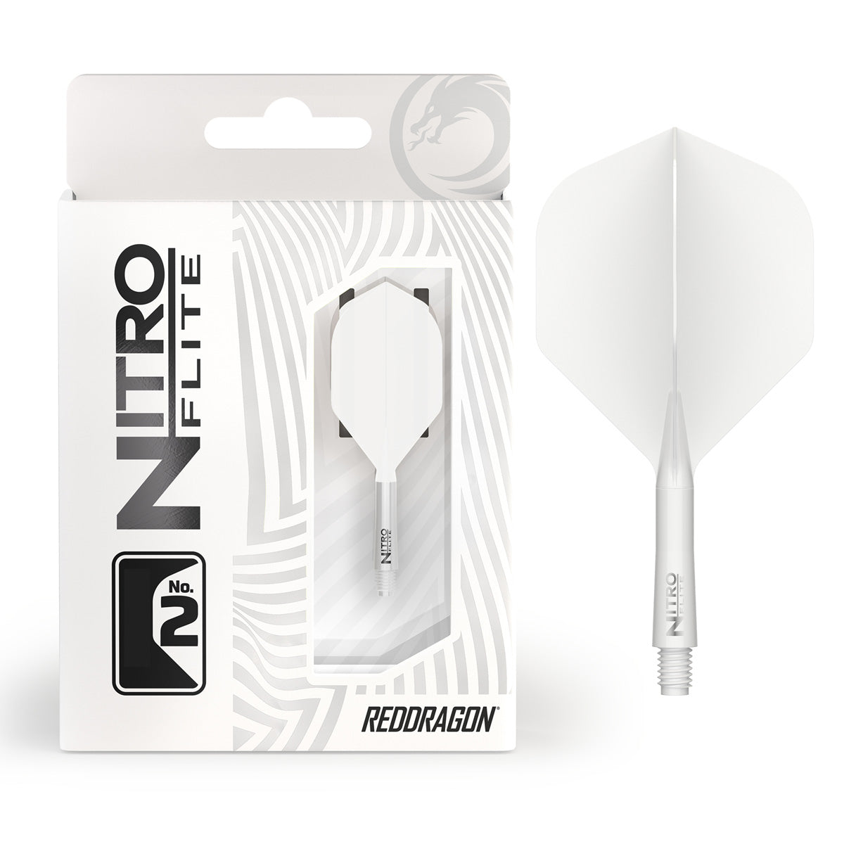 Red Dragon Nitro Flite Integrated Flight & Shaft White - view 5