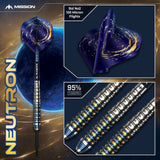 Mission Neutron Darts - Steel Tip - 95% Tungsten - Blue & Gold PVD - view 5