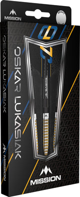 Mission Oskar Lukasiak Darts - Steel Tip - 95% Tungsten - Black & Gold PVD - The Darts Shop