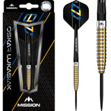 Mission Oskar Lukasiak Darts - Steel Tip - 95% Tungsten - Black & Gold PVD - The Darts Shop