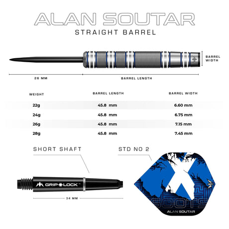 Mission Alan Soutar Darts - Steel Tip - Soots - Blue & White - view 4
