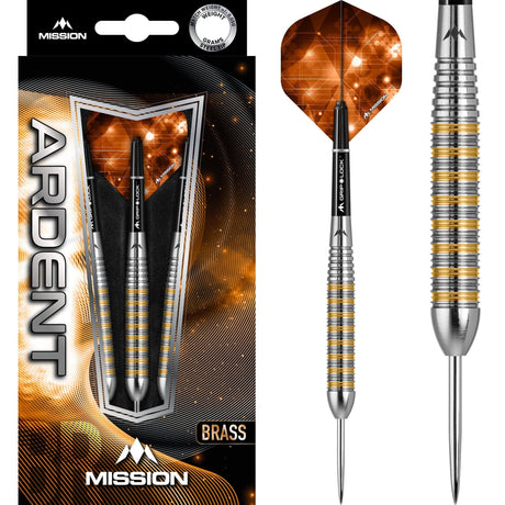 Mission Ardent Darts - Steel Tip Brass - M2 - Front Ring Grip - 24g