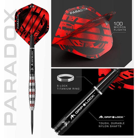 *Mission Paradox Darts - Steel Tip - Curved - M2 - Electro Black & Red - view 3