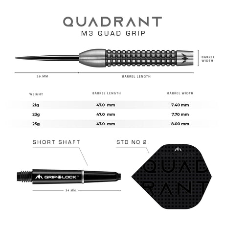 *Mission Quadrant Darts - Steel Tip - M3 - Quad Grip - view 4