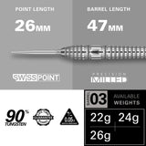 Bolide 03 Swiss Point 90% Tungsten Steel Tip Darts by Target - The Darts Shop