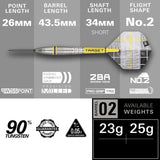 Scott Williams G2 90% Tungsten SP Steel Tip Darts by Target - The Darts Shop
