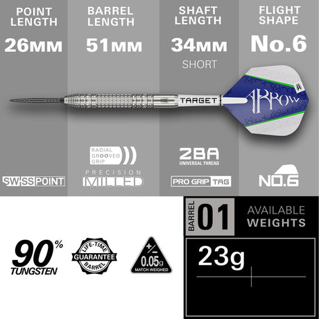 Shane McGuirk 90% Tungsten SP Steel Tip Darts by Target - The Darts Shop