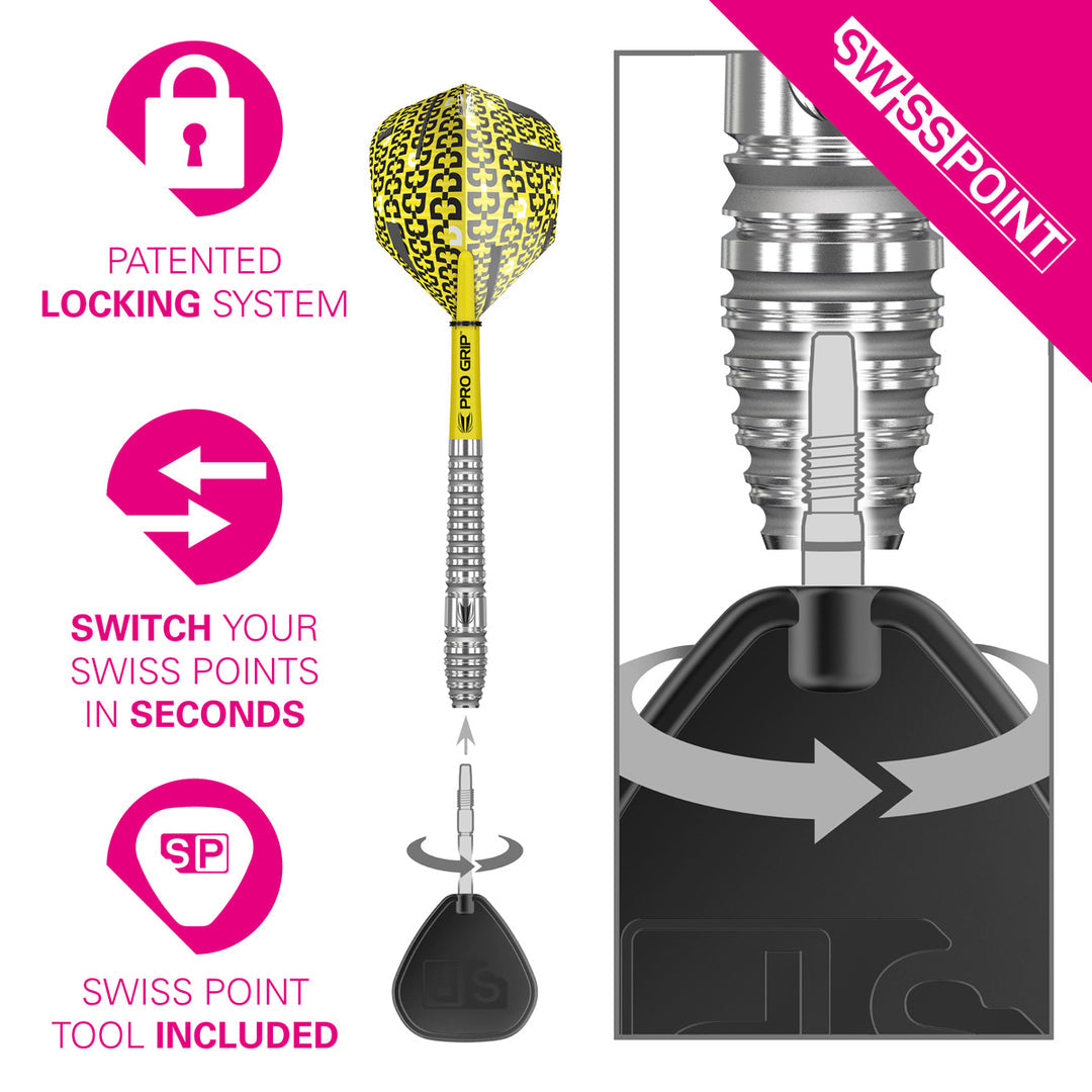 Bolide 03 Swiss Point 90% Tungsten Steel Tip Darts by Target - The Darts Shop