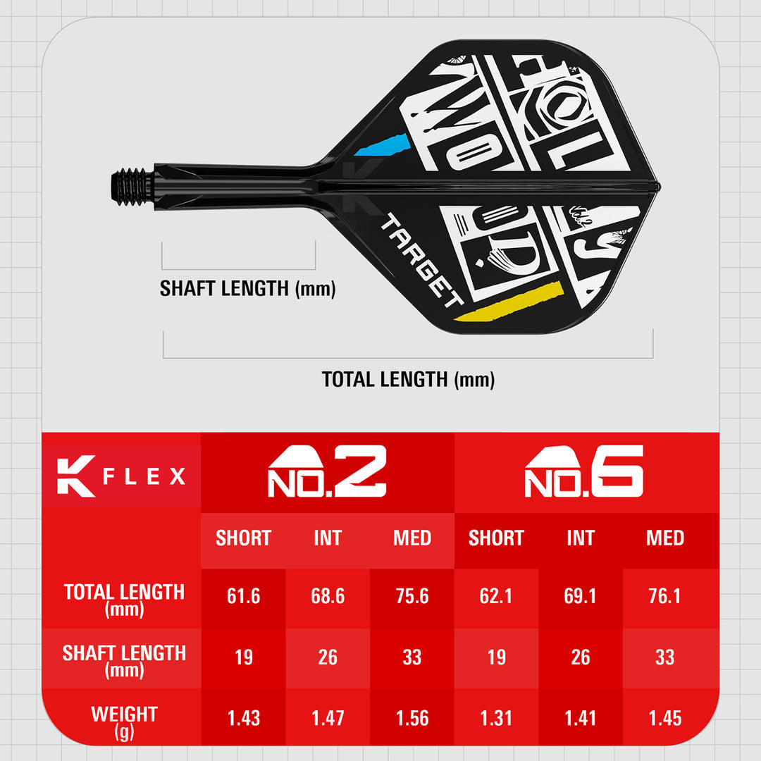 Chris Dobey No2 K-Flex One Piece Dart Flights by Target - The Darts Shop