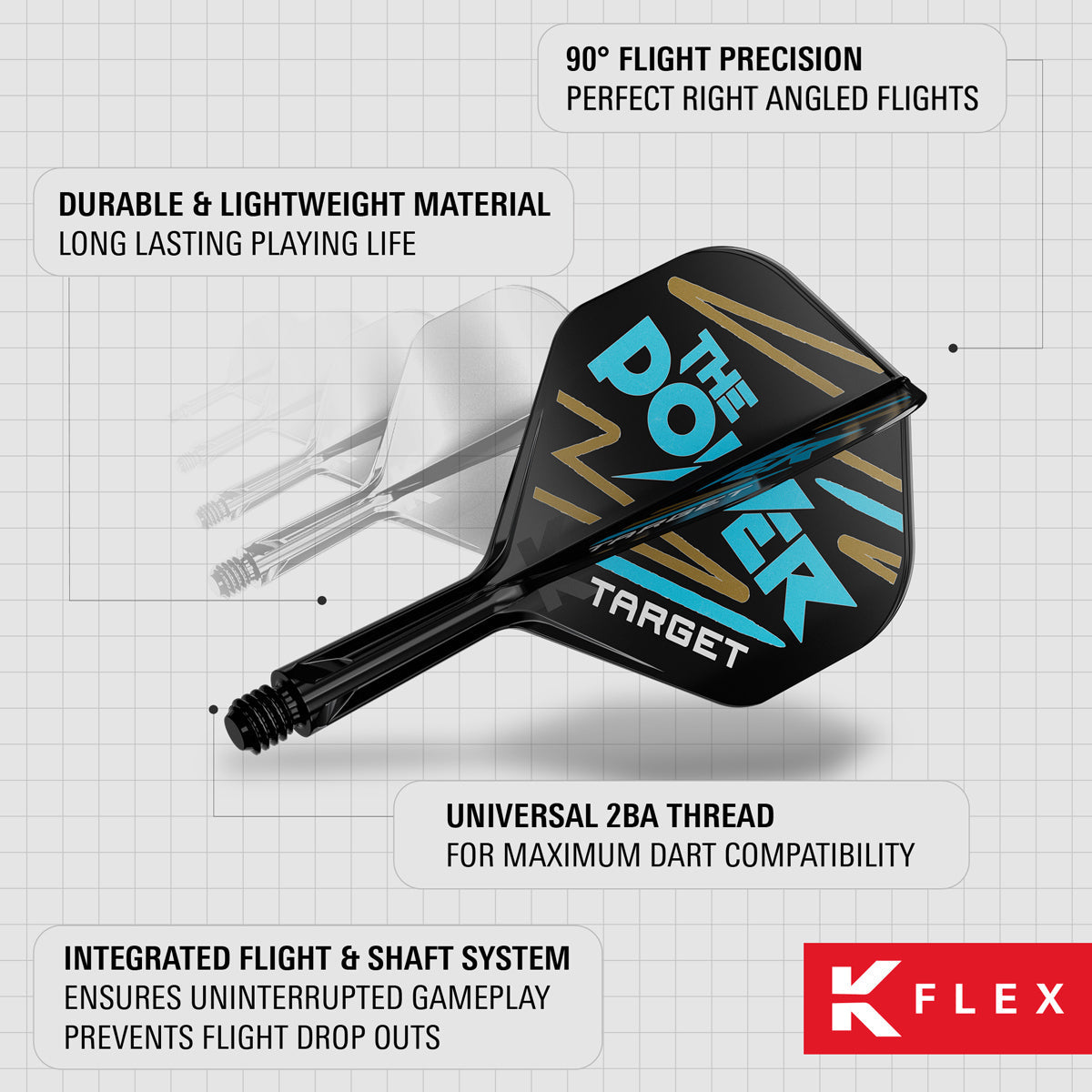 Phil Taylor No2 K-Flex One Piece Dart Flights by Target - view 11