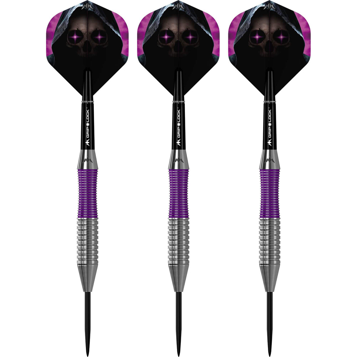 Mission Phantom Darts - Steel Tip - Brass - Silver & Purple Coated - view 2