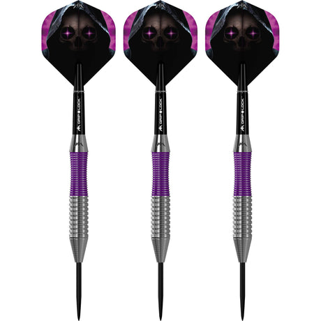 Mission Phantom Darts - Steel Tip - Brass - Silver & Purple Coated - view 2