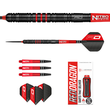 Milano RS 90% Tungsten Steel Tip Darts by Red Dragon - view 6