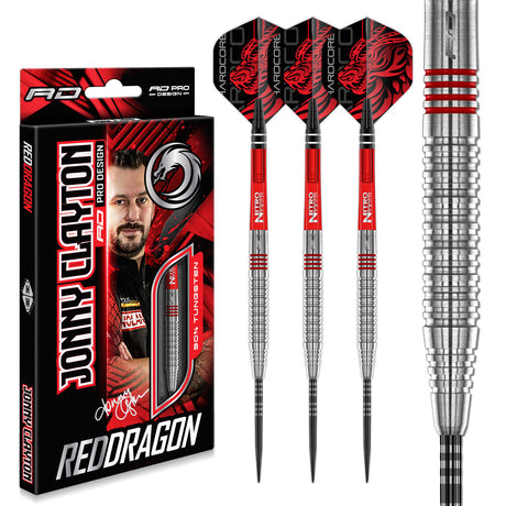 Jonny Clayton Original 2.0 90% Tungsten Steel Tip Darts by Red Dragon