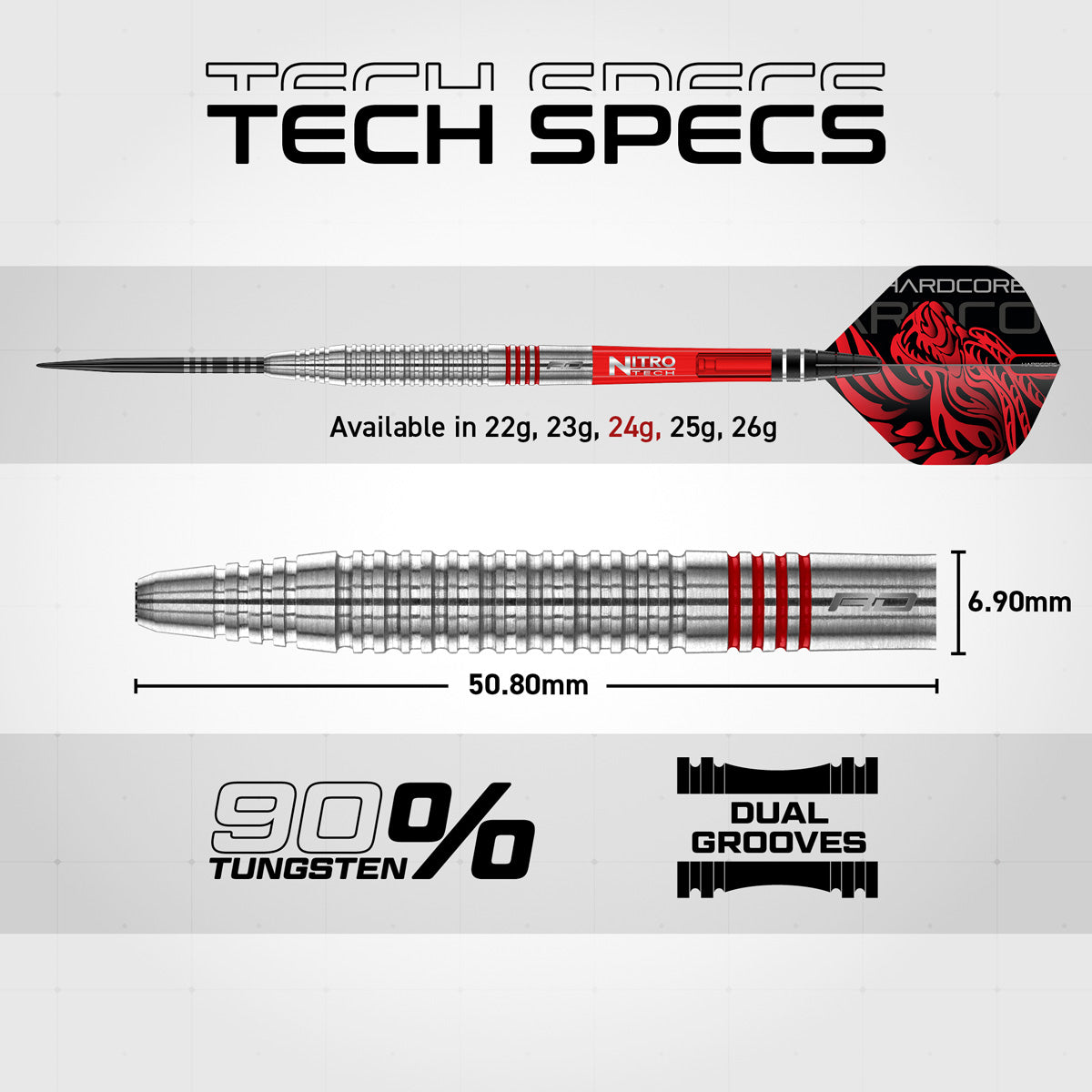 Jonny Clayton Original 2.0 90% Tungsten Steel Tip Darts by Red Dragon - view 6