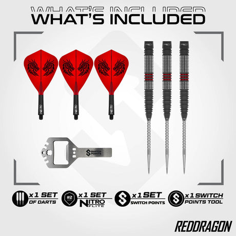 Red Dragon Jonny Clayton Hiraeth Switch Point 90% Tungsten Steel Tip Darts - view 2