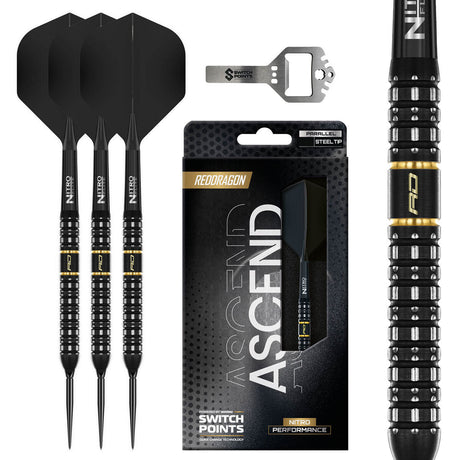 Red Dragon Ascend Parallel Switch Point 90% Tungsten Steel Tip Darts