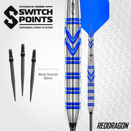 Red Dragon Gerwyn Price Blue Original Switch Point 90% Tungsten Steel Tip Darts - view 5