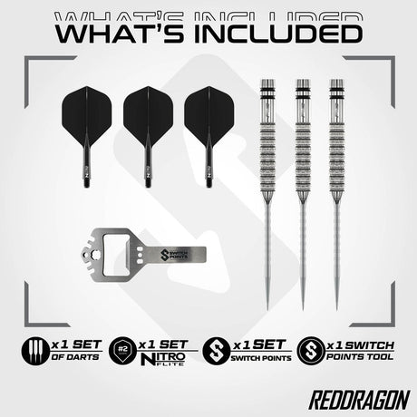 Red Dragon Gian van Veen Tour Edition Switch Point 90% Tungsten Steel Tip Darts - view 2