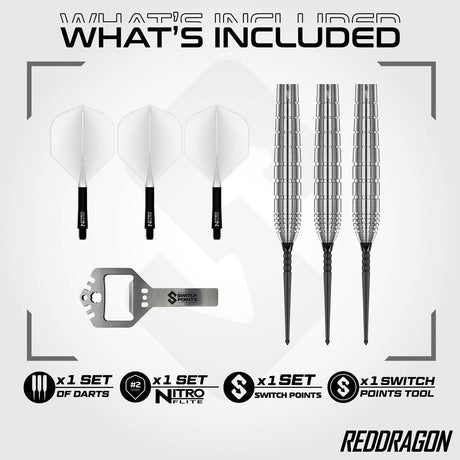 Red Dragon Luke Humphries TX1 Pioneer Switch Point 90% Tungsten Steel Tip Darts - view 2