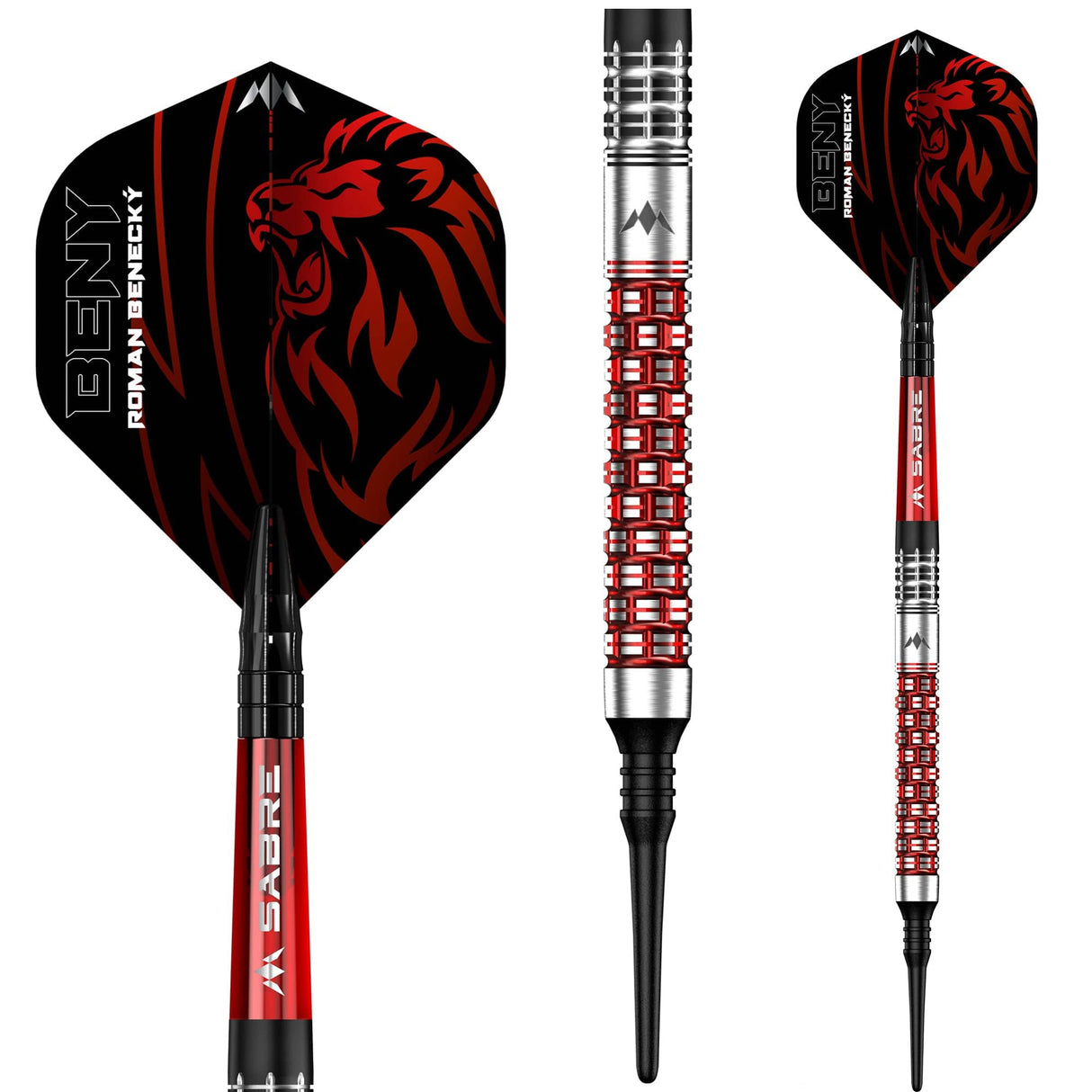 *Mission Roman Benecky Darts - Soft Tip - Black & Red - 18g - view 4