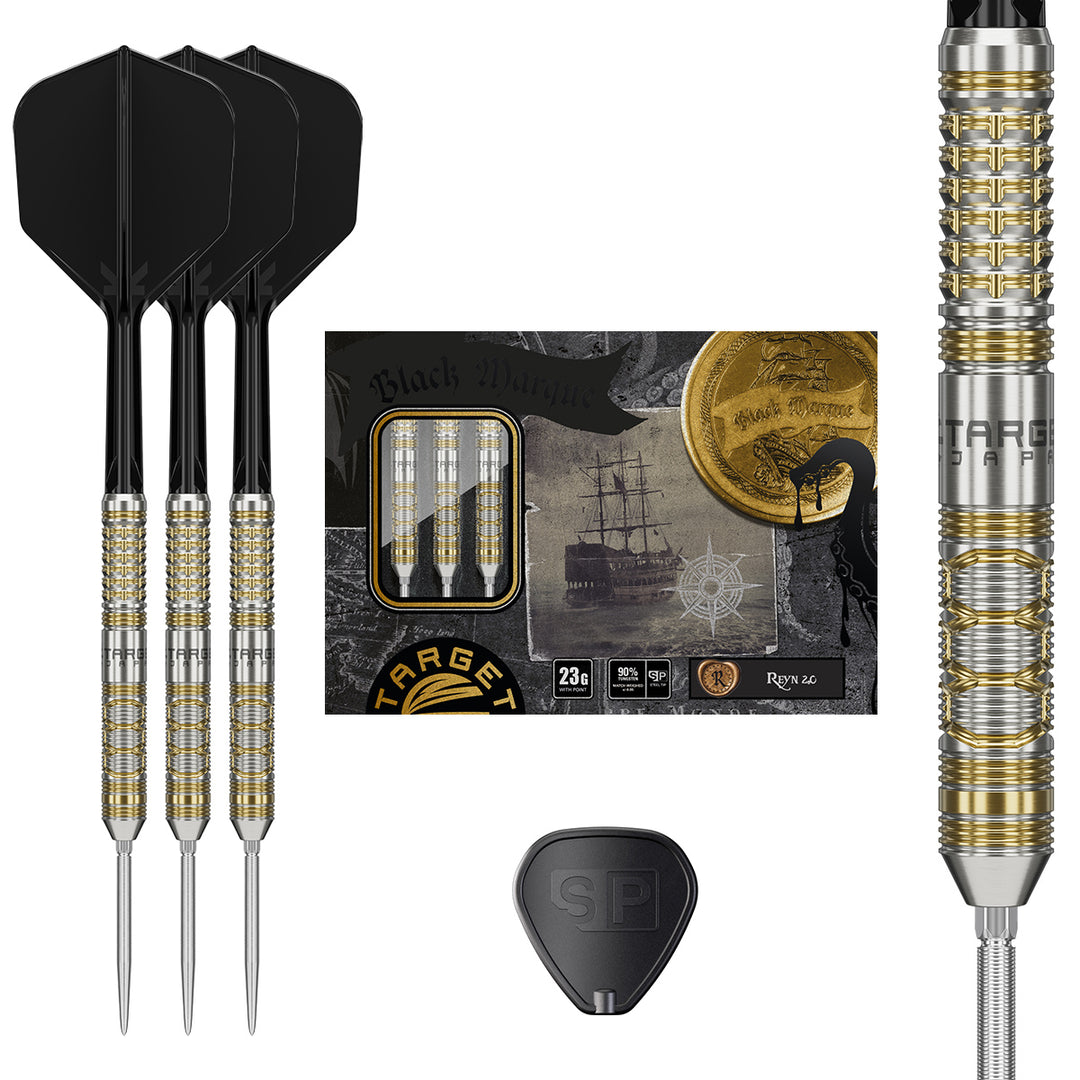 Black Marque Reyn G2 90% Tungsten SP Steel Tip Darts by Target Japan - The Darts Shop