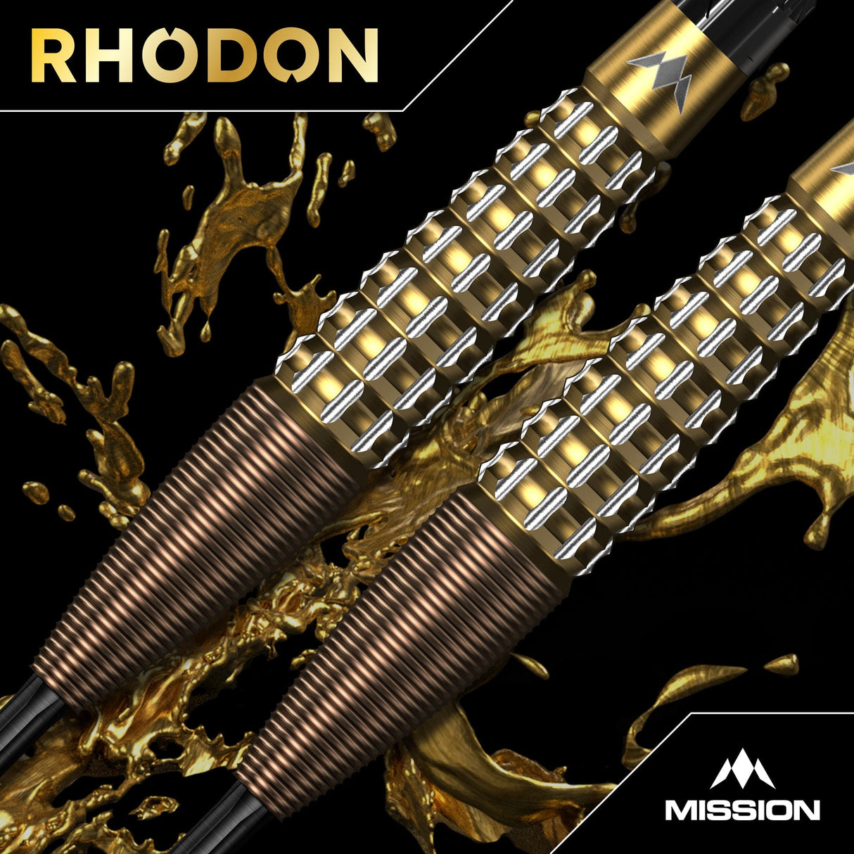 Mission Rhodon Darts - Steel Tip - 95% Tungsten - Bronze & Gold PVD - view 3