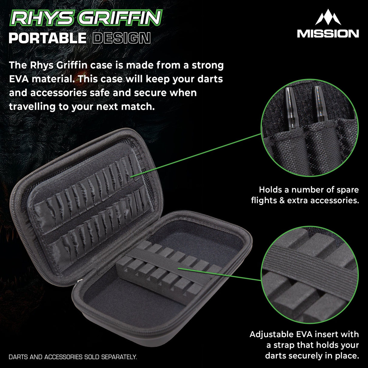 Mission Darts Players- EVA Dart Case - Rhys Griffin - view 3