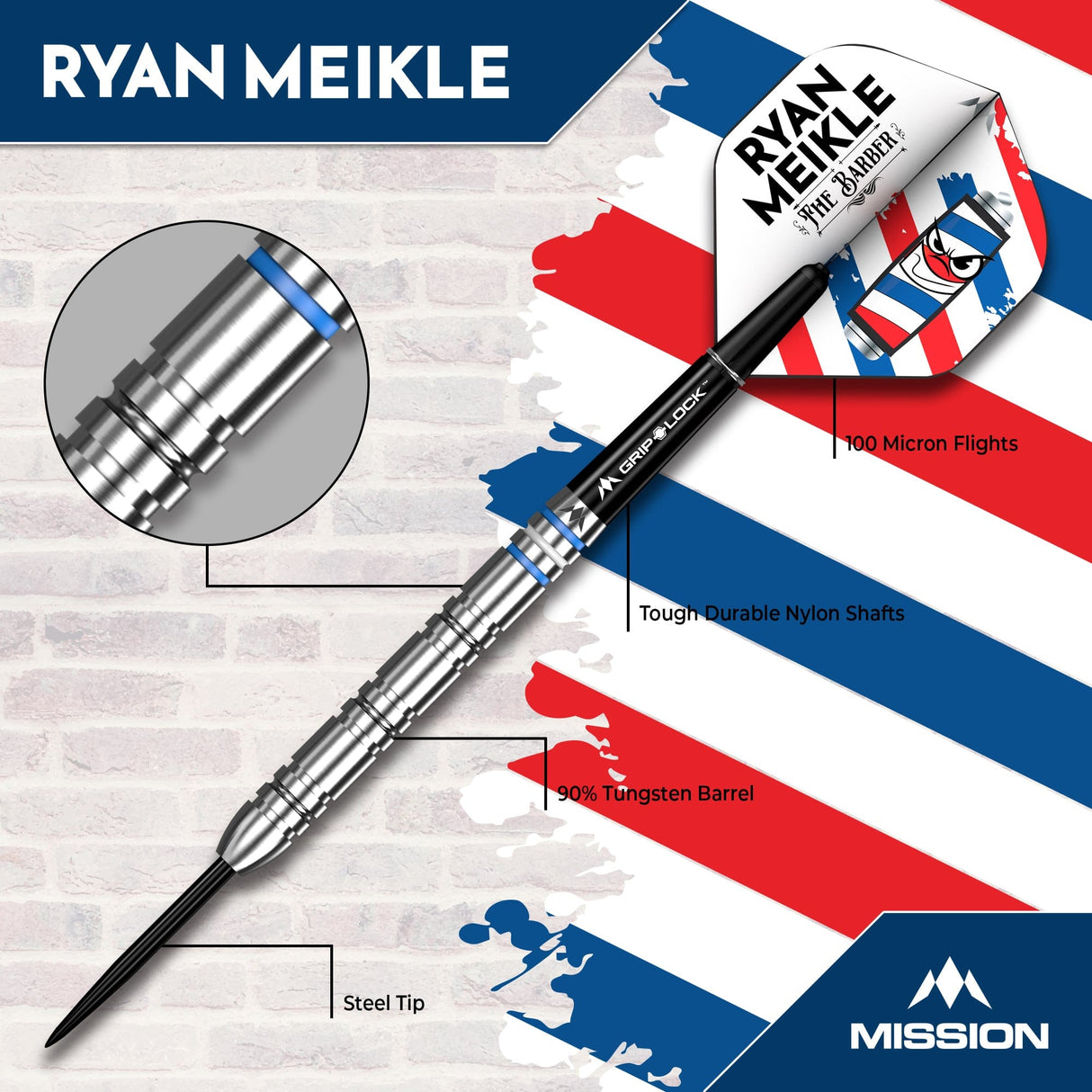 Mission Ryan Meikle Darts - Steel Tip - 90% Tungsten - view 2
