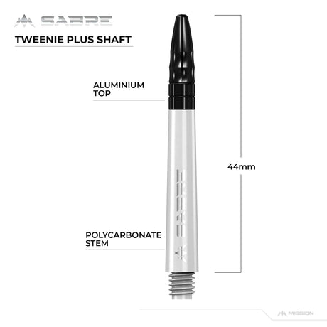 *Mission Sabre Shafts - Polycarbonate Dart Stems - White - Black Top - view 9