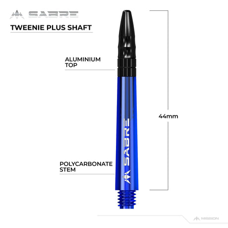 *Mission Sabre Shafts - Polycarbonate Dart Stems - Blue - Black Top - view 9