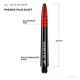 *Mission Sabre Shafts - Polycarbonate Dart Stems - Black - Red Top - view 6