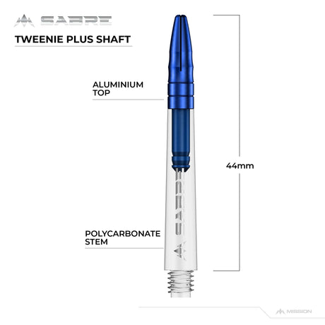 *Mission Sabre Shafts - Polycarbonate Dart Stems - Clear - Blue Top - view 6
