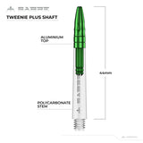 *Mission Sabre Shafts - Polycarbonate Dart Stems - Clear - Green Top - view 6