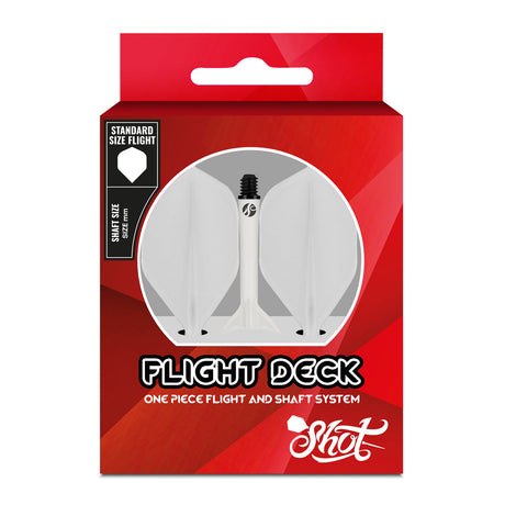 Flight Deck White One Piece Dart Flight and Shaft System by Shot - view 3