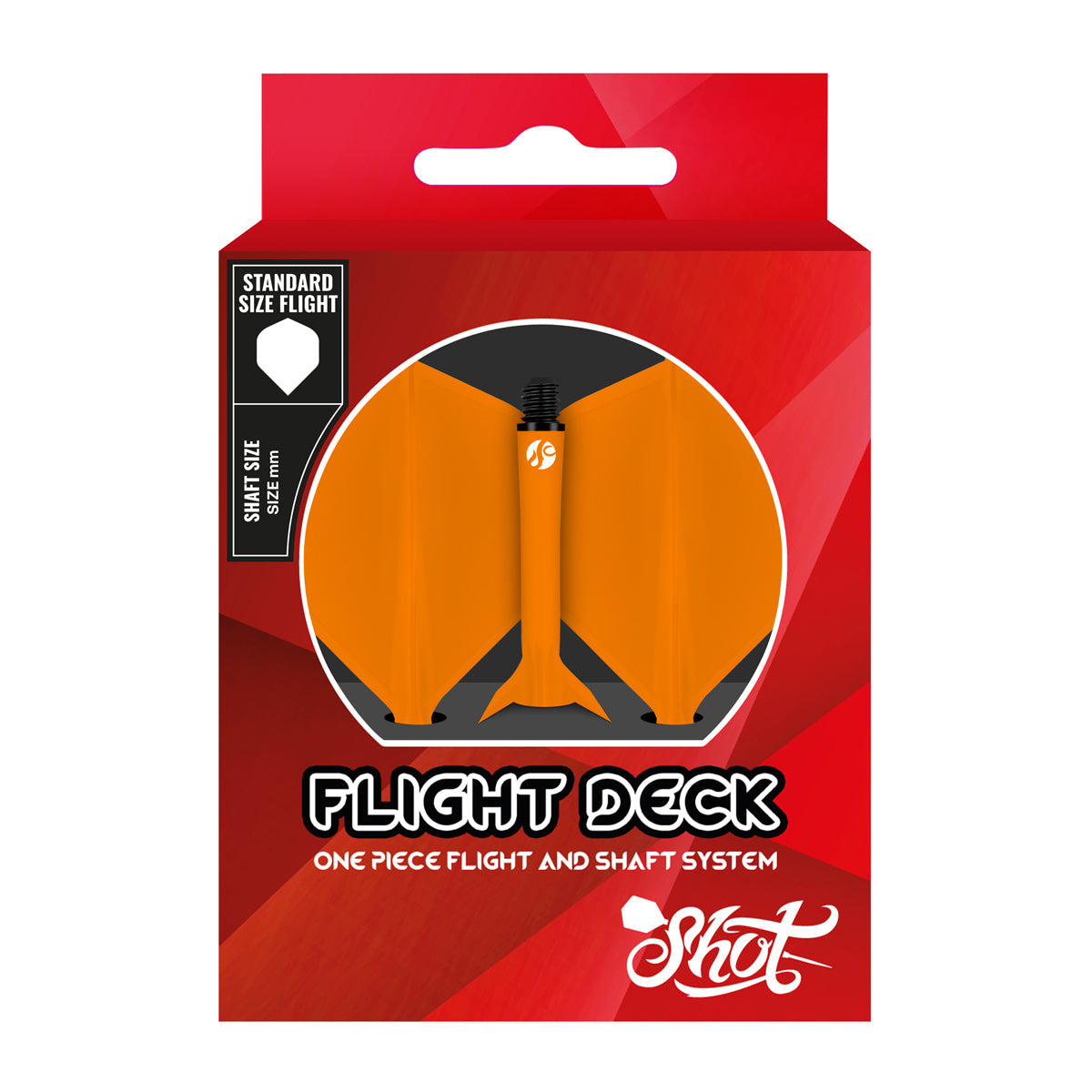 Flight Deck Orange One Piece Dart Flight and Shaft System by Shot - view 5