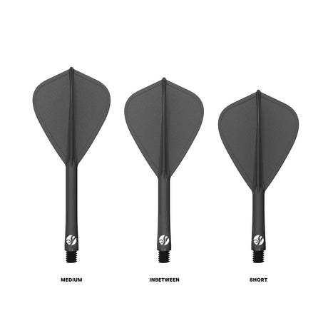 Shot Flight Deck One Piece Dart Flight and Shaft System Black Kite - view 2