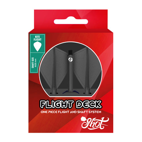 Shot Flight Deck One Piece Dart Flight and Shaft System Black Kite - view 5