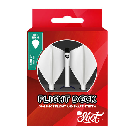 Shot Flight Deck One Piece Dart Flight and Shaft System White Kite - view 5
