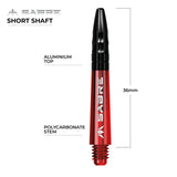 *Mission Sabre Shafts - Polycarbonate Dart Stems - Red - Black Top - view 8